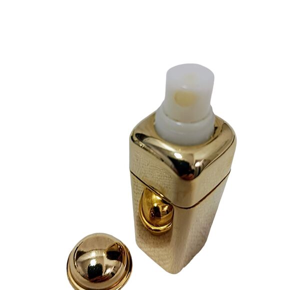 RARE Hermes GOLD AEROSPRAY Caleche Spray w Velvet Pouch 2.5" BOTTLE w Lid Vntg - Picture 4 of 12